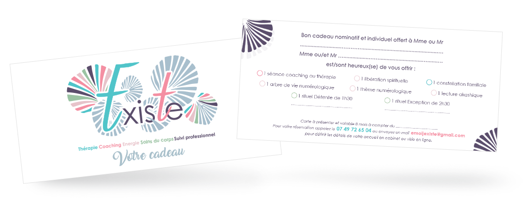 Idée cadeau - Carte cadeau Coaching ou thérapie ou soin du corps - Existe