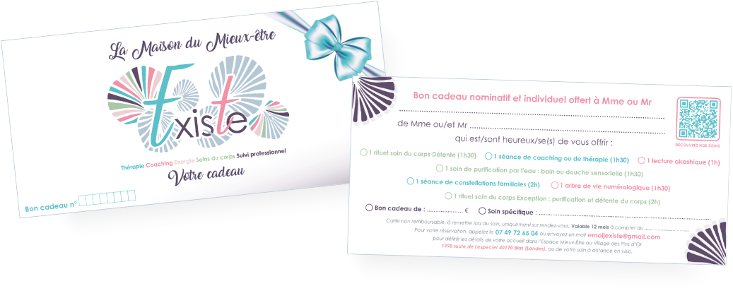 Carte Cadeau Existe - Thérapie Soin Coaching
